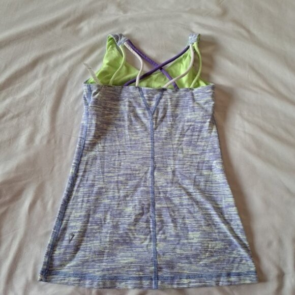 Ivivva girls size 8 tank top purple & lime VGUC - Picture 2 of 3